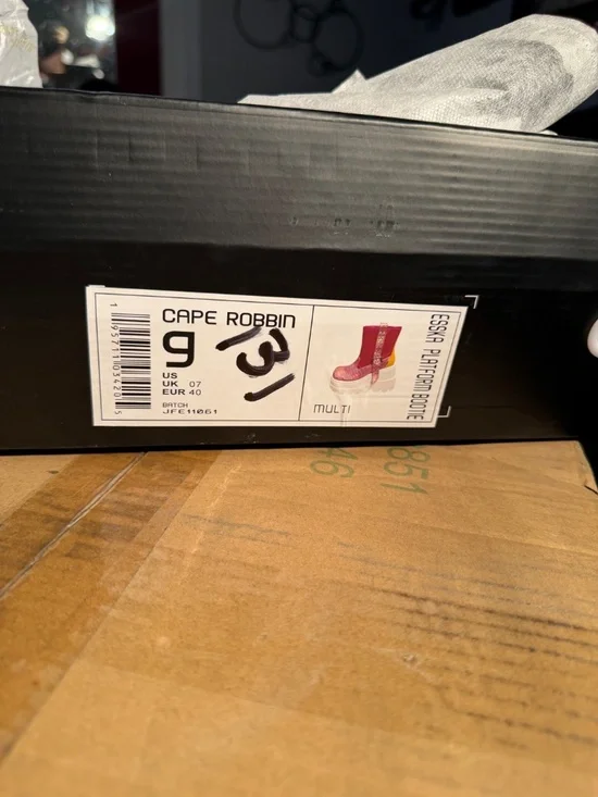 Cape Robbin Cesska Platform Bootie Multi Color Chunky Platform Boots Size 9 - Picture 4 of 5